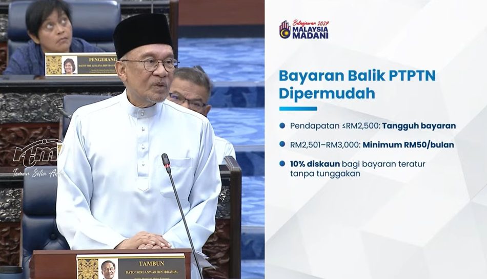 Image from: Belanjawan 2027 – Penangguhan Bayaran Balik PTPTN Bagi Peminjam Berpendapatan Di Bawah RM2500