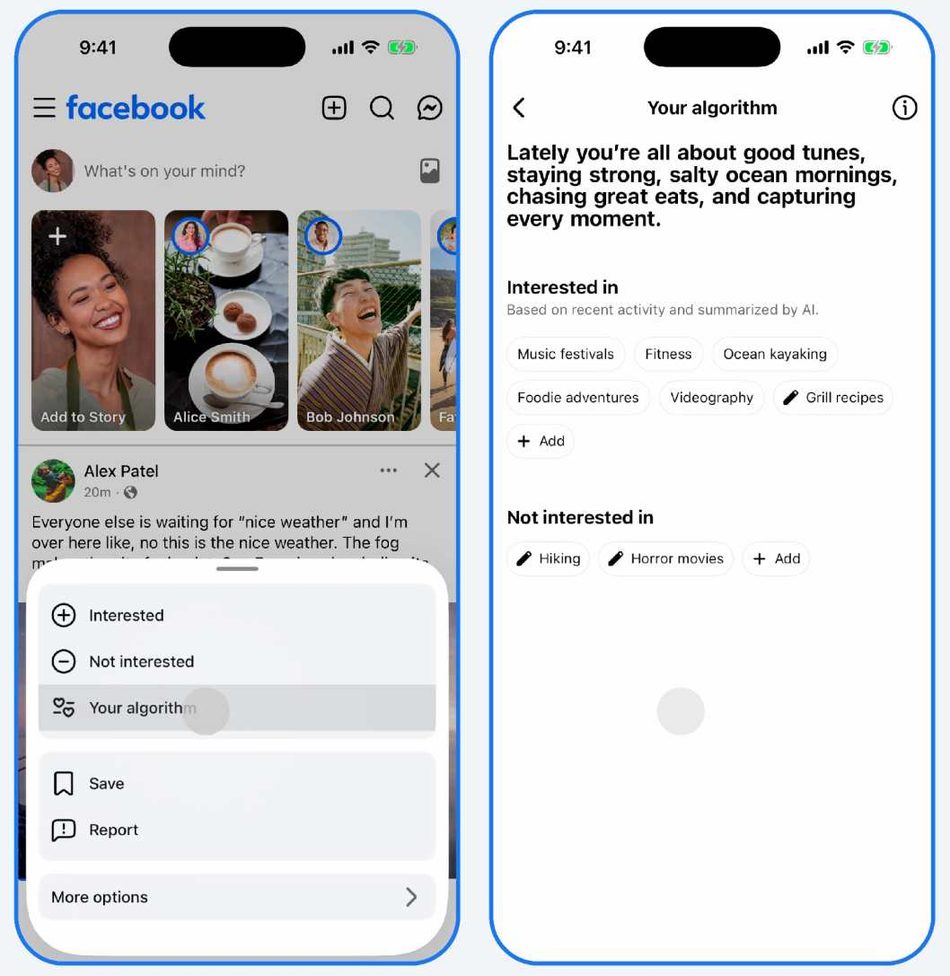 Image from: Meta Mula Perkenal Kawalan “Your Algorithm” Untuk Facebook – Pengguna Boleh Tetapkan Apa Mereka Minat