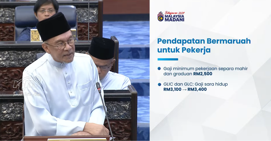 Image from: Belanjawan 2027 – Kerajaan Umum Kenaikan Gaji Minimum RM2000 Mulai Jun 2027