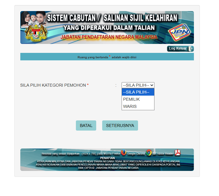 Image from: Sijil Lahir Hilang? – Rujuk Cara Mohon Semula Secara Online