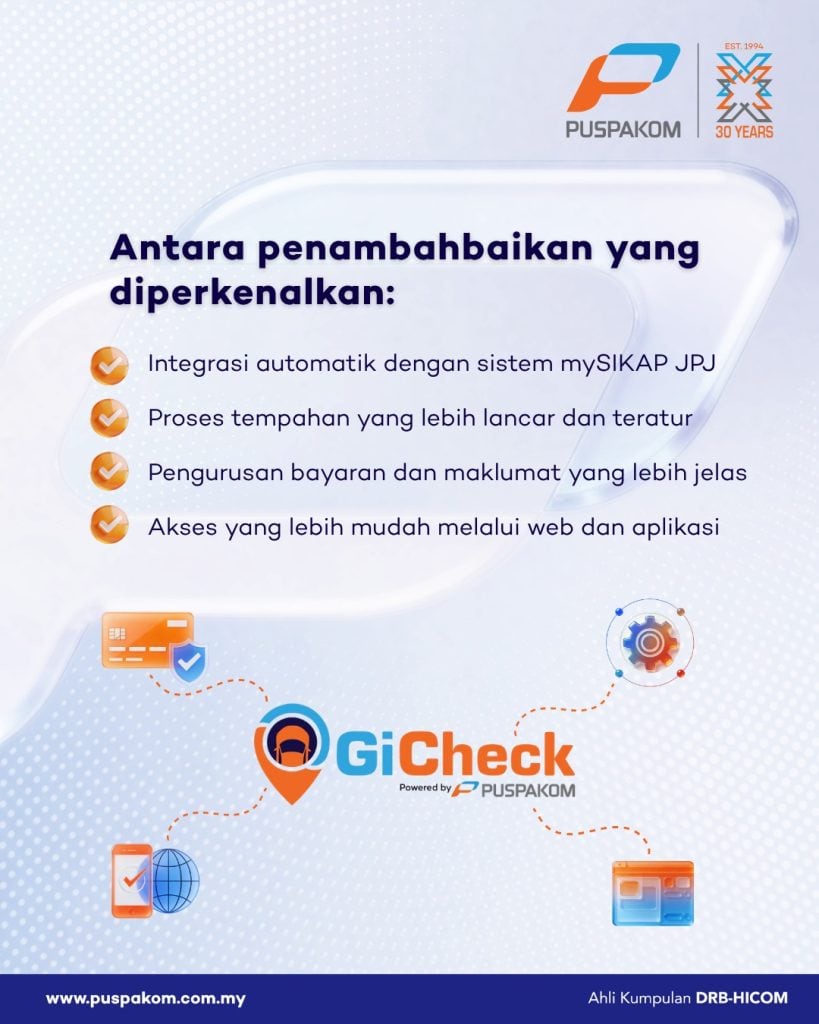 Image from: Pemeriksaan PUSPAKOM: Prosedur, Kos & Cara Buat Temujanji