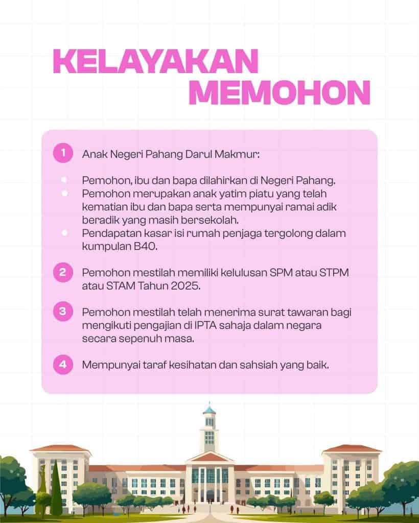 Image from: Permohonan Biasiswa Anak Yatim Yayasan Pahang 2026