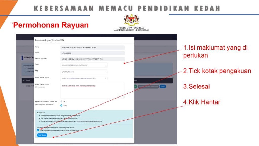 PANDUAN PENDAFTARAN TAHUN 1 MELALUI IDME MOIES KPM ONLINE