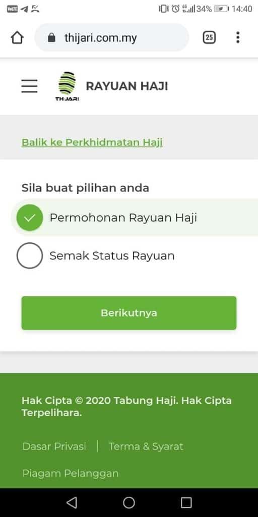 Image from: Rayuan Haji 2027 : Permohonan Online THiJARI & Syarat