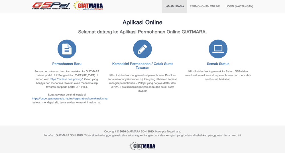 Image from: Permohonan GIATMARA 2026 – Sesi Julai 2026