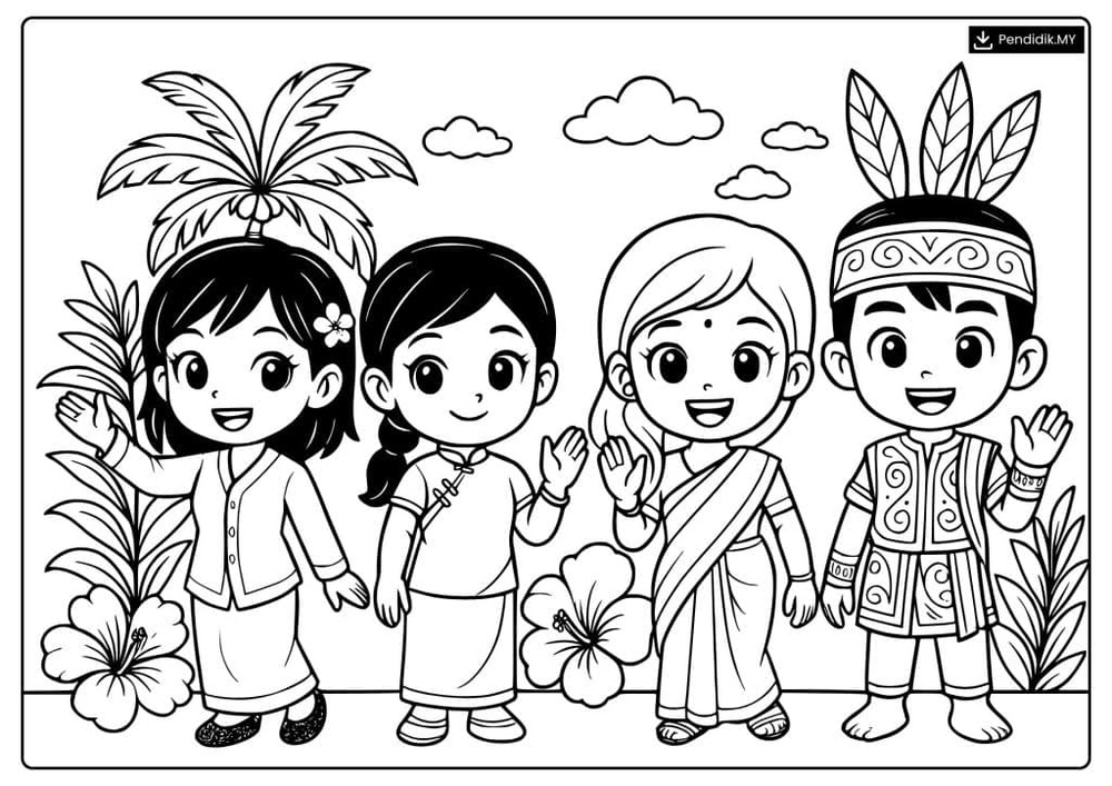  Gambar Mewarna Hari Merdeka