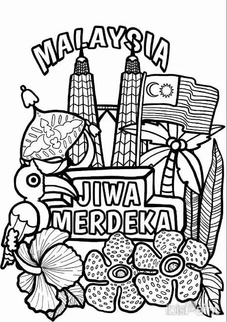  Gambar Mewarna Hari Merdeka