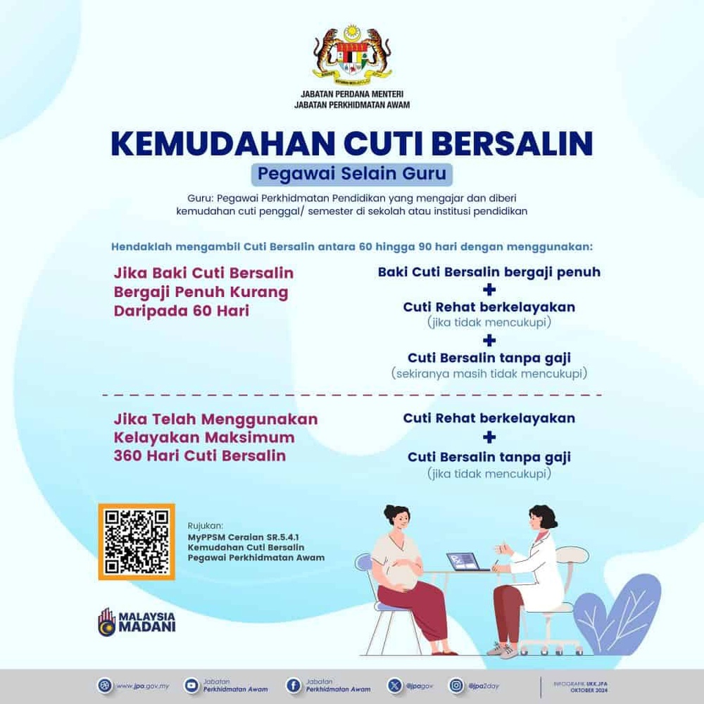 Image from: Cuti Bersalin Kerajaan – Kelayakan & Pekeliling JPA