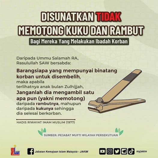 Image from: Tarikh Akhir Potong Kuku & Rambut Bagi Ibadah Korban 2026