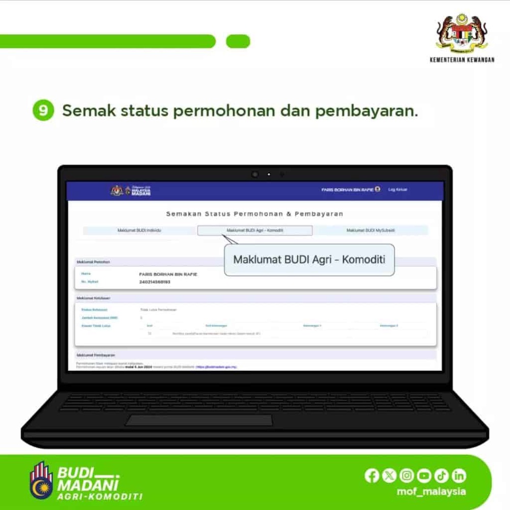 Image from: BUDI Agri-Komoditi: Permohonan Baharu Subsidi Diesel RM400