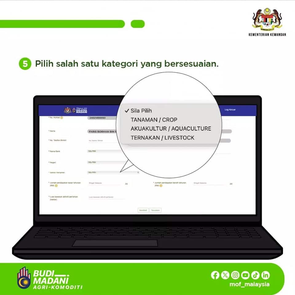 Image from: BUDI Agri-Komoditi: Permohonan Baharu Subsidi Diesel RM400