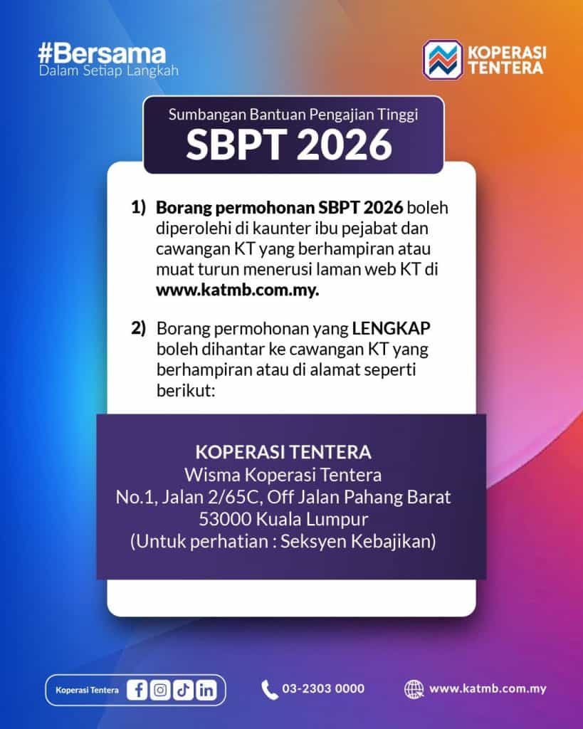 Image from: Sumbangan Bantuan Pengajian Tinggi (SPBT) 2026 – Cara Memohon & Syarat Kelayakan