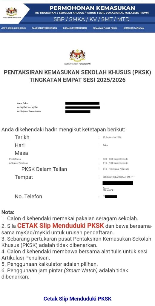 Semakan PKSK 