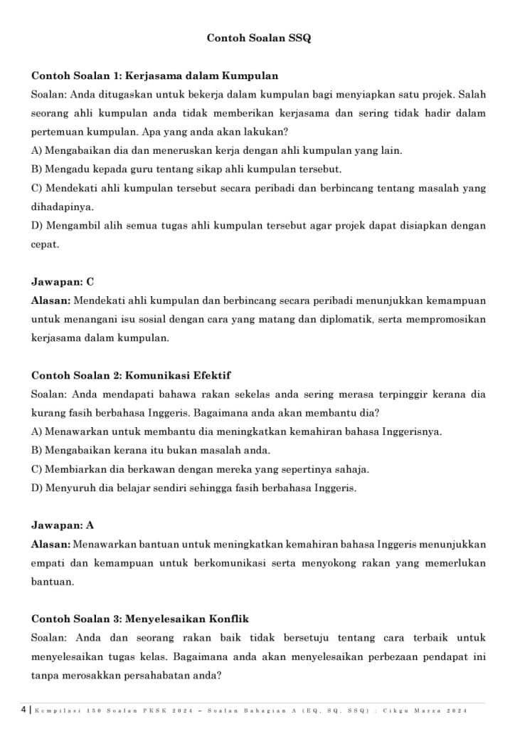 CONTOH SOALAN PKSK BAHAGIAN A 