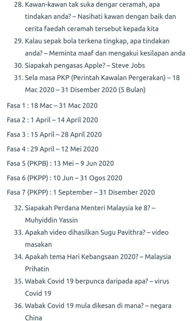 CONTOH SOALAN PKSK BAHAGIAN B (KECERDASAN INTELEK)