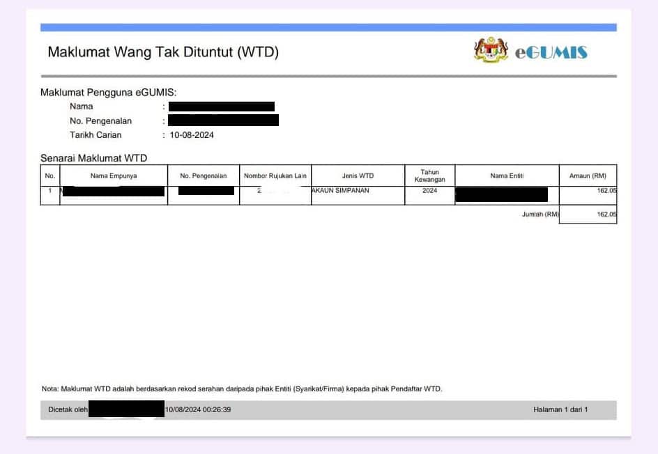 Image from: Semak Wang Tak Dituntut di eGUMIS & MyGOV – Rugi Kalau Tak Buat!