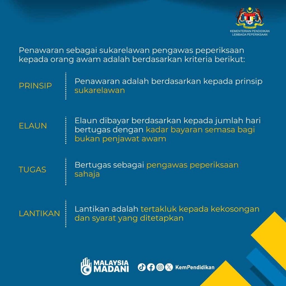 Image from: Permohonan Pengawas Peperiksaan SPM 2026