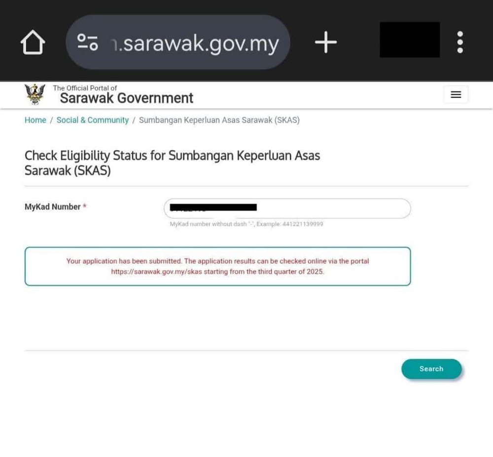 Image from: Tarikh Bayaran SKAS 2026 (Sumbangan Keperluan Asas Sarawak)