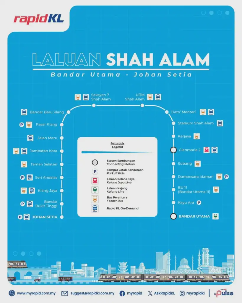 Image from: Senarai Stesen LRT3 Laluan Shah Alam & Tambang Percuma Hingga 31 Julai