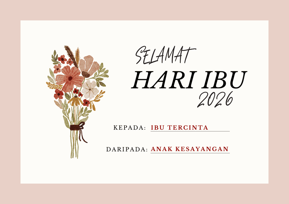Poster Ucapan Selamat Hari Ibu dengan background menarik.