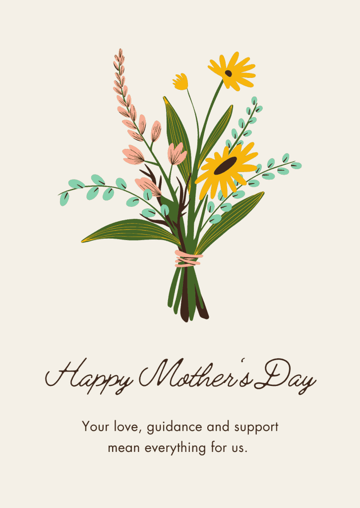Poster Happy Mother's Day dengan ucapan Bahasa Inggeris