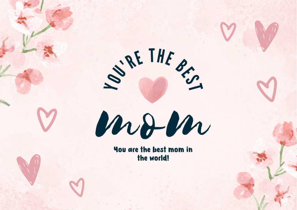 Poster Ucapan Hari Ibu dengan tema You're The Best Mom