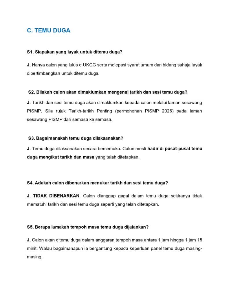 Image from: PISMP 2026 – Semakan Keputusan e-UKCG, Temuduga & UKF