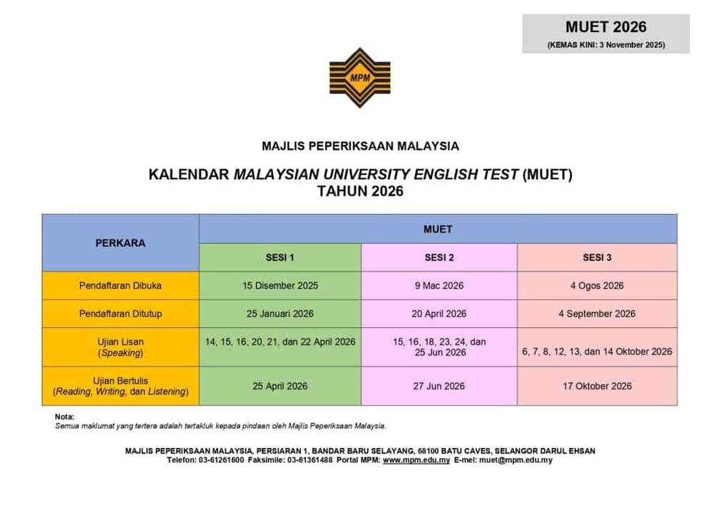 Image from: Keputusan MUET 2026: Semakan Online & SMS Mulai 24 Jun