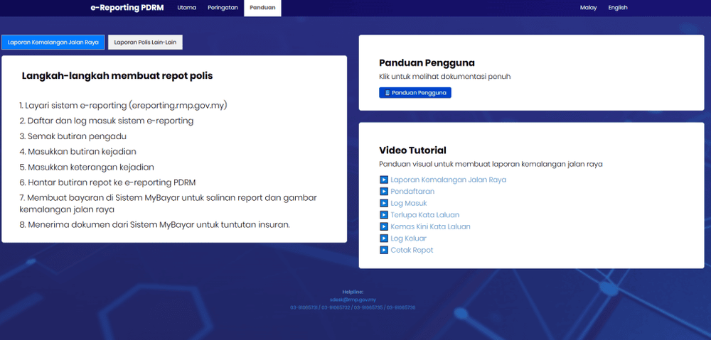 e-reporting pdrm repot polis online laporan