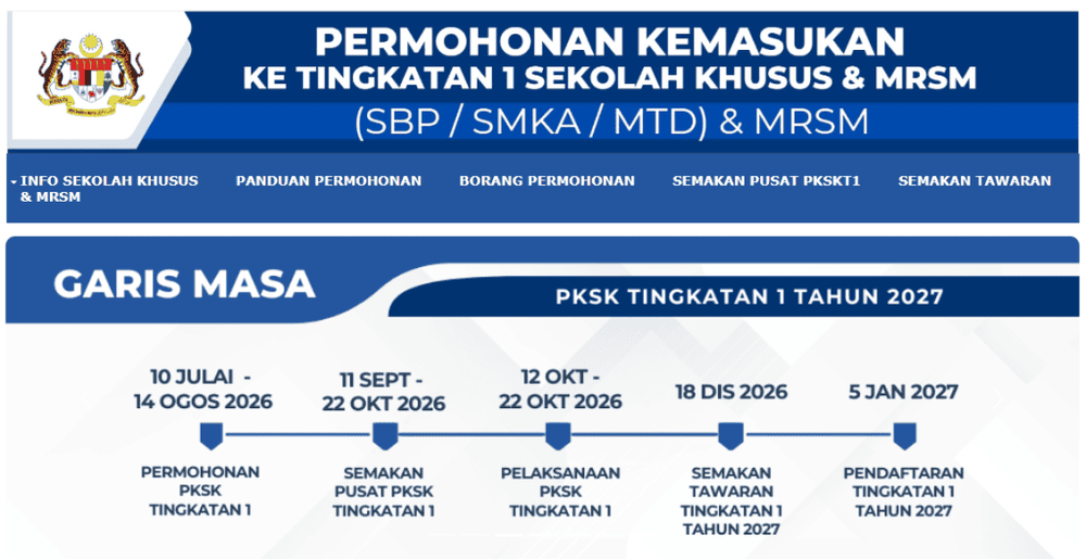 Image from: Semakan PKSK 2027/2028 – Lokasi Pusat Peperiksaan & Tarikh