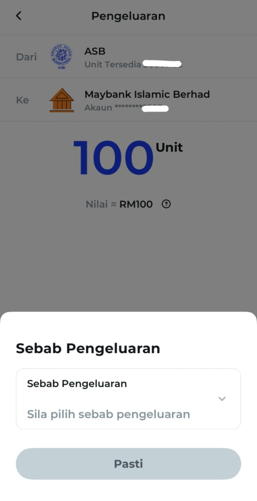 Pengeluaran ASB Secara Online Melalui myASNB & Had Pengeluaran