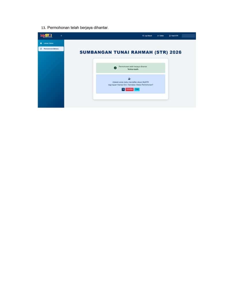 Image from: Permohonan STR 2026 Fasa 3 (Sumbangan Tunai Rahmah)