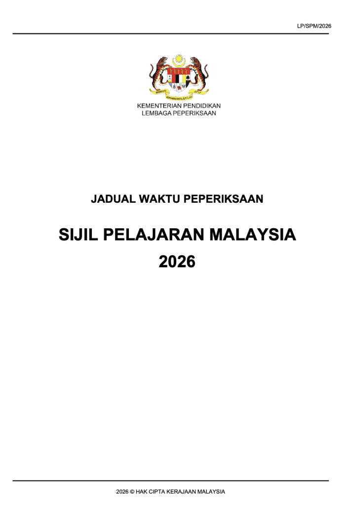Image from: Tarikh & Jadual SPM 2026 (Lembaga Peperiksaan Malaysia)
