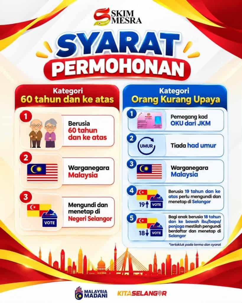 Image from: Skim Mesra 2026 Selangor: Permohonan Baharu OKU & Warga Emas