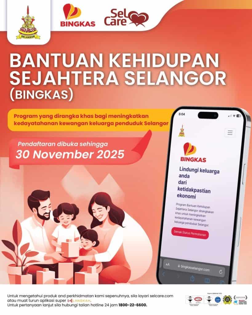 Permohonan BINGKAS Selangor 2025 – Bantuan RM300 Keperluan Asas