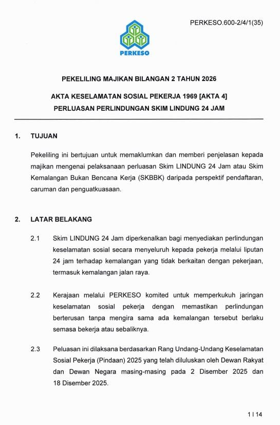 Image from: Skim Lindung 24 Jam PERKESO – Ini Kesannya Kepada Pekerja