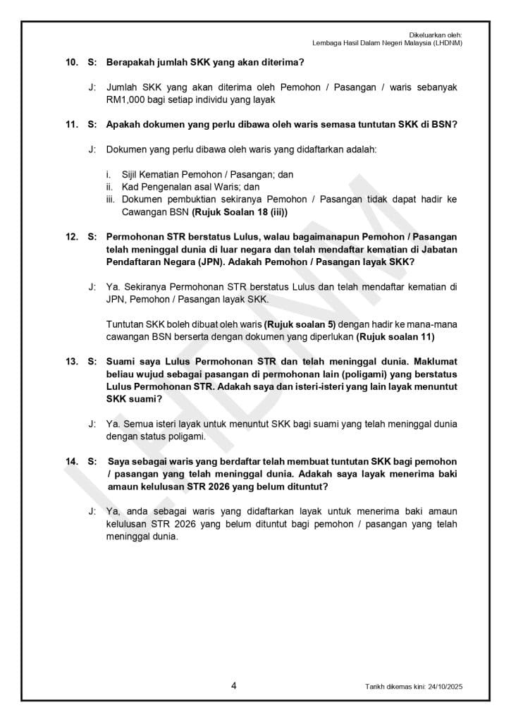Image from: Khairat Kematian STR 2026 (SKK): Syarat & Permohonan