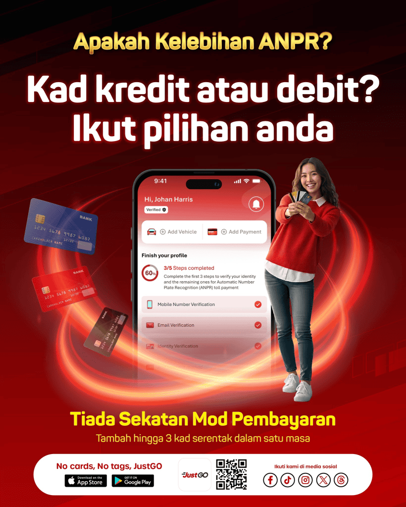 Image from: JustGo Malaysia – Cara Daftar & Guna Tol Tanpa Palang di 18 Lokasi Terpilih, Mudah & Cepat!
