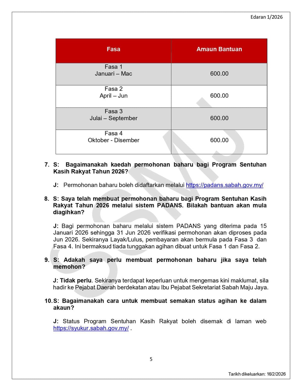 Image from: SYUKUR Sabah 2026 – Semakan Bayaran Fasa 2 Mulai 21 Mei