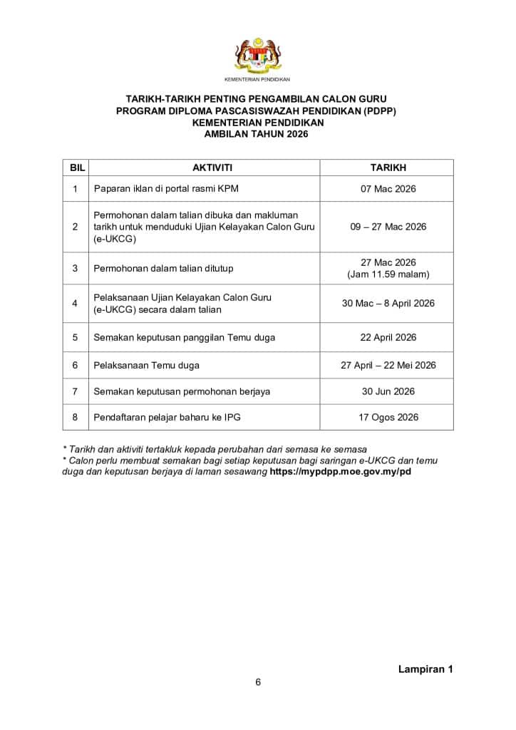 Image from: PDPP – Semakan Temuduga Calon Guru Tajaan KPM 2026