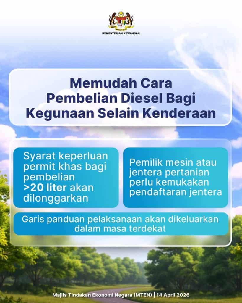 Image from: BUDI Diesel Dinaikkan RM400 Sebulan Mulai April 2026