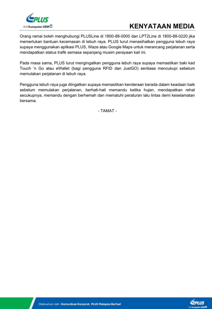 Image from: Smart Lane – Senarai Lokasi Diaktifkan Semasa Hari Raya Haji 2026