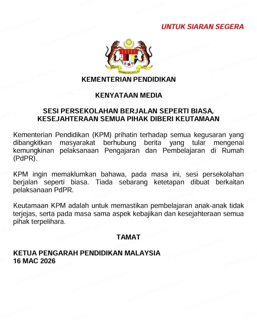 ketetapan pdpr pengumuman kpm
