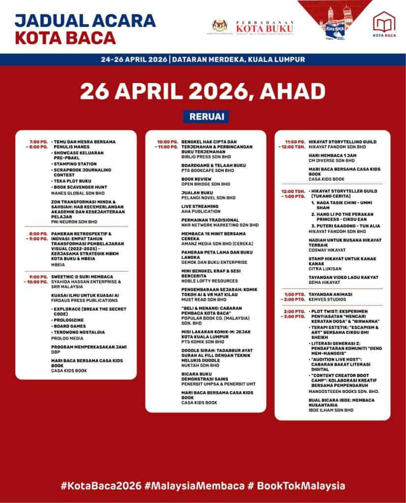 Image from: Kota Baca 2026: Festival Ilmu Terbesar Malaysia di Dataran Merdeka