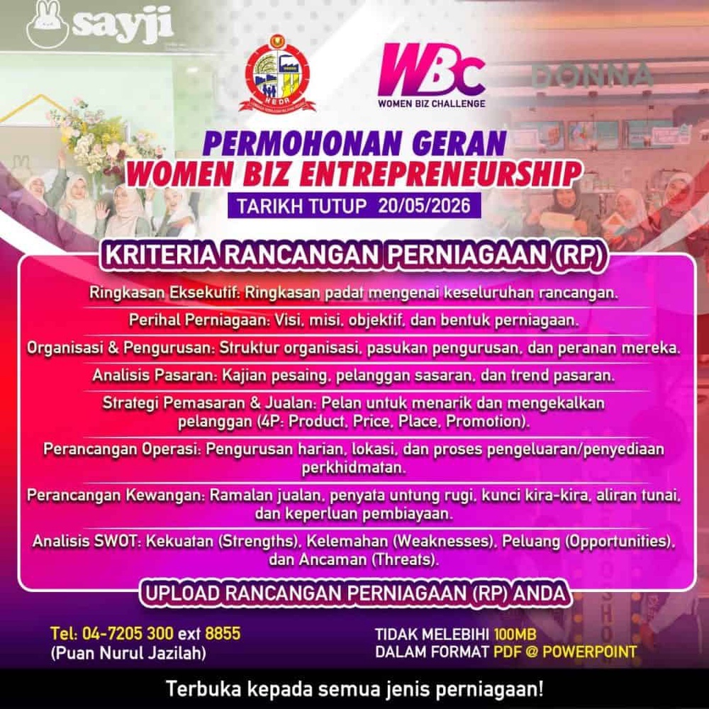 Image from: Permohonan Geran Women Biz Entrepreneurship KEDA
