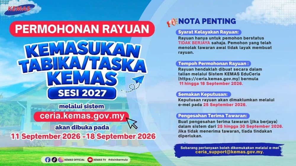 Image from: Senarai Bantuan Kerajaan / Pengumuman Minggu Ini (14 Sept 2026)