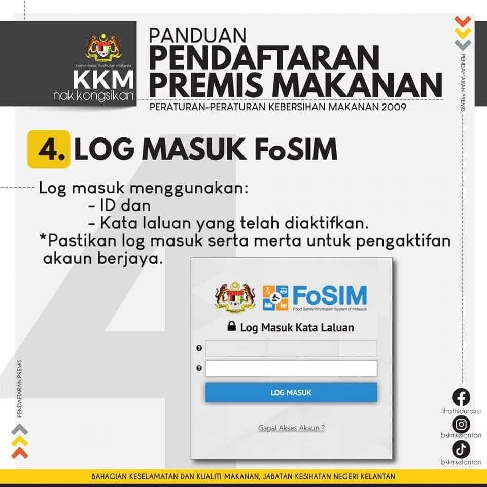 cara daftar premis makanan