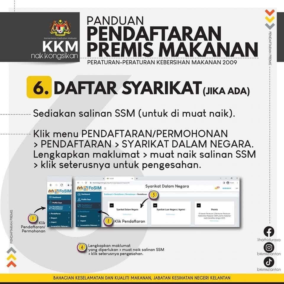 Image from: Cara Daftar Premis Makanan (Panduan Lengkap FoSIM KKM)