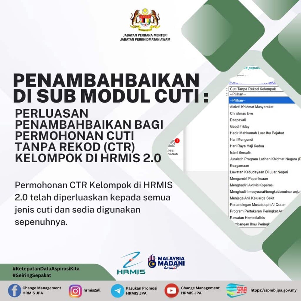 Image from: Cara Mohon Cuti Tanpa Rekod Kelompok (CTRK) Untuk Raya Haji Ke-2