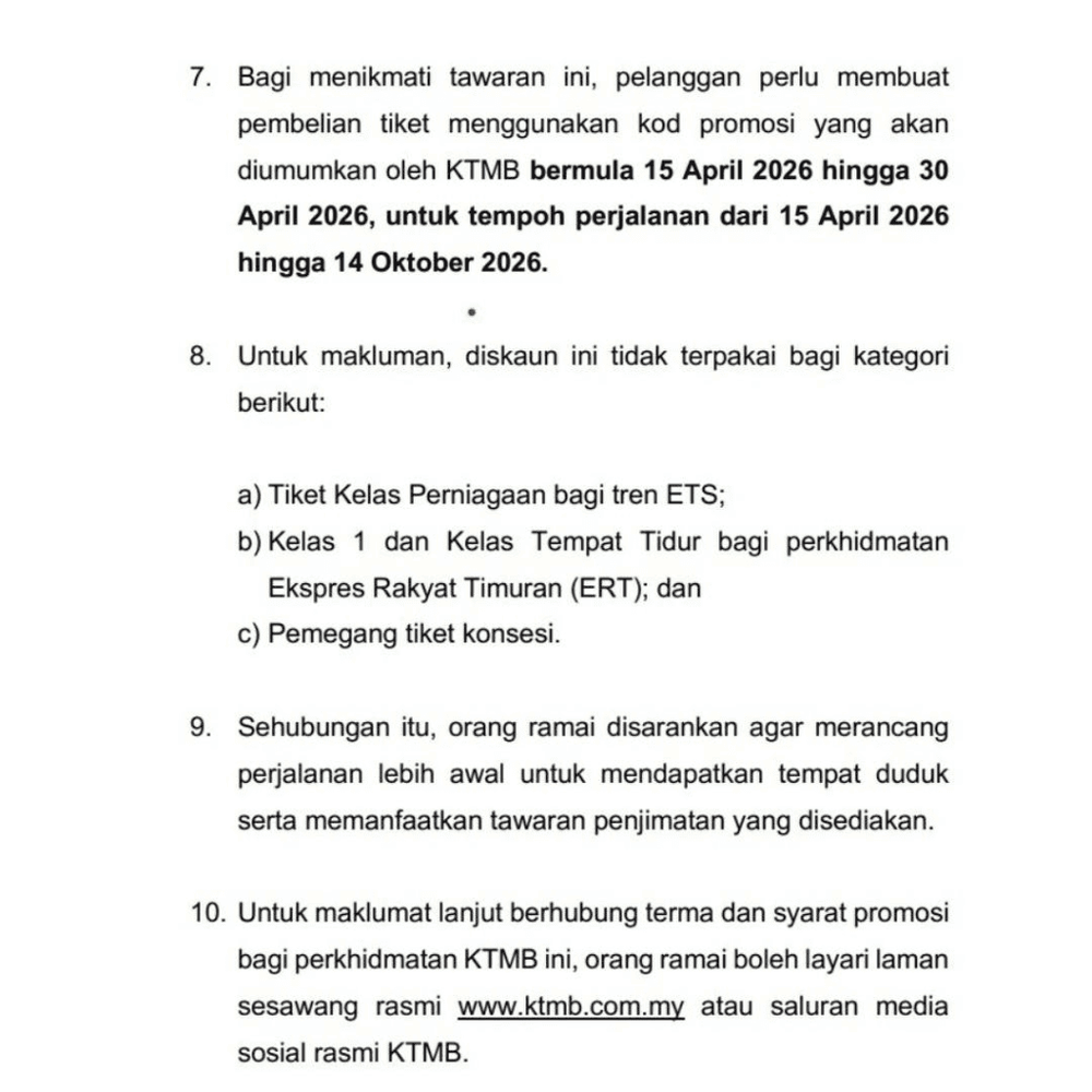 Image from: Diskaun KTM 30% Mulai 15 April – Terma & Syarat